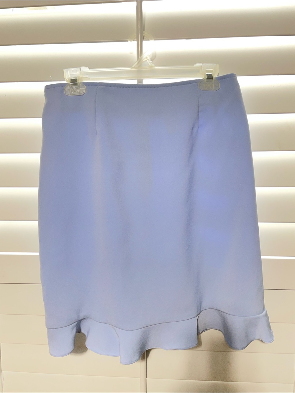 Light Blue Ruffle Hem Women's Skirt